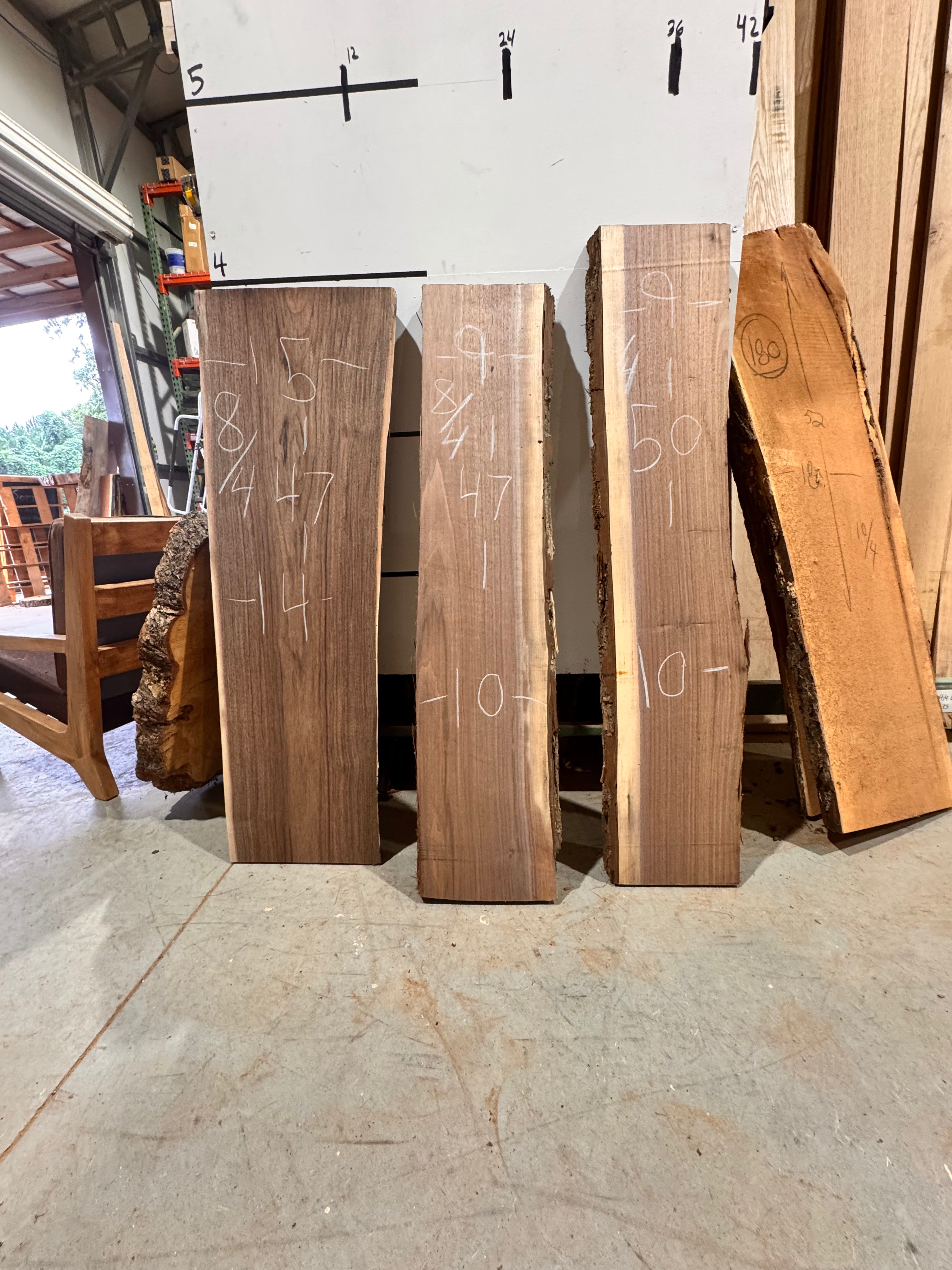 Black walnut live edge slabs in stock