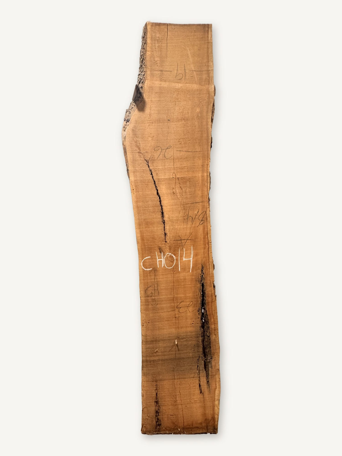 Cherry live edge slab CH014, front face