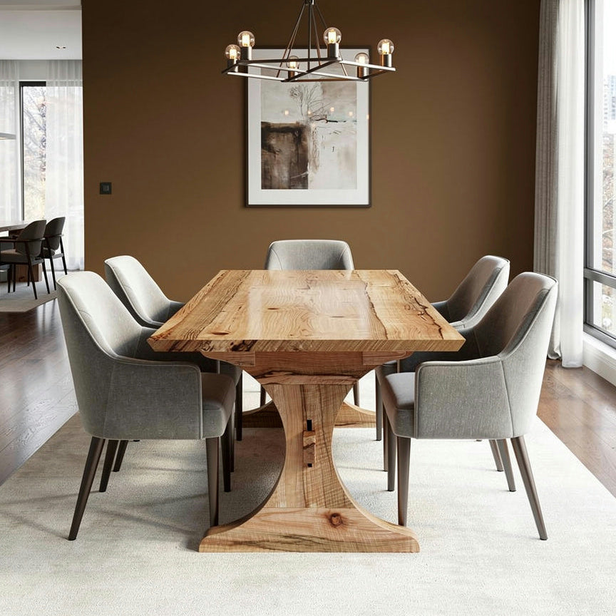 The Finn Trestle Dining Table built by M2 Furniture Company