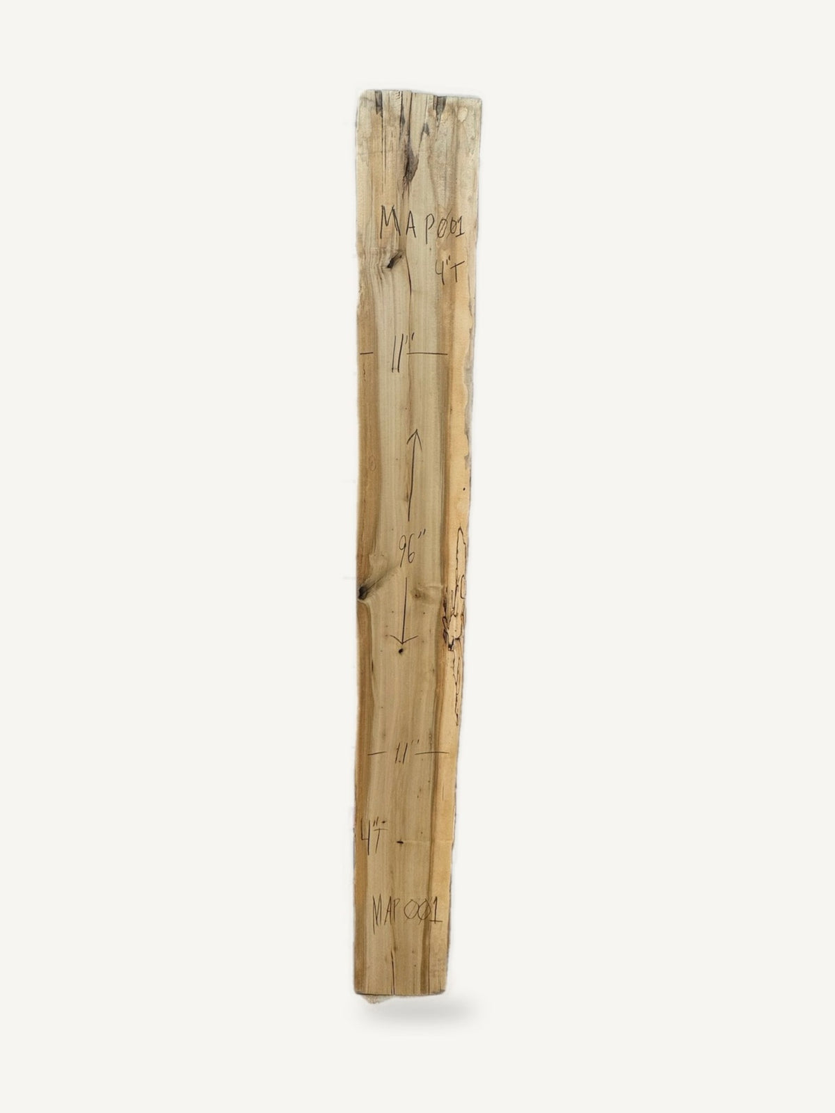 Mantle - MATP001 - Tulip Poplar - 96in L x 11in W x 4in T