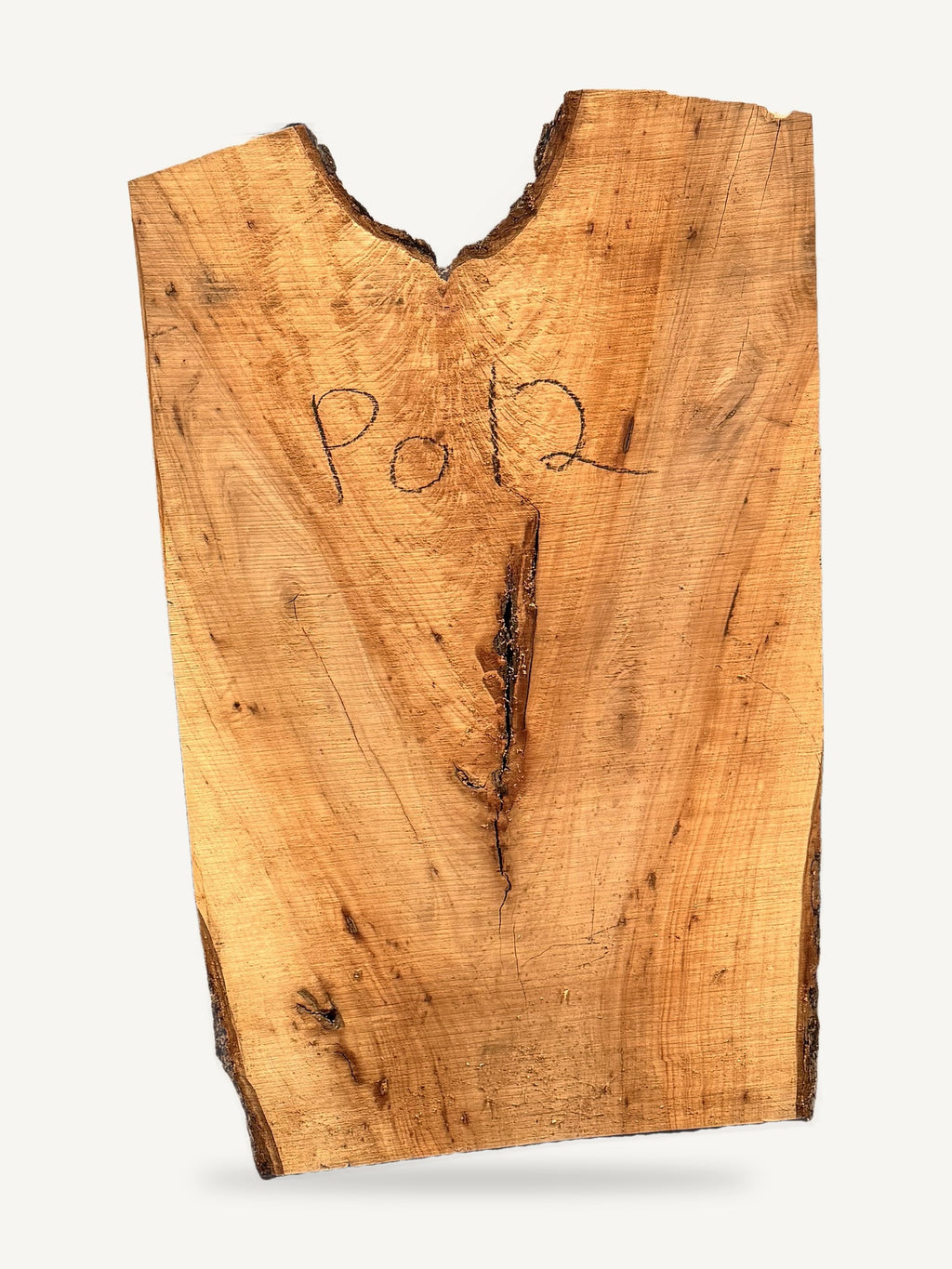 Pecan live edge slab P012, front face