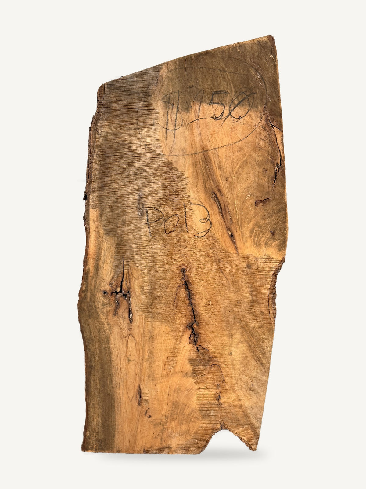 Pecan live edge slab P013, front face
