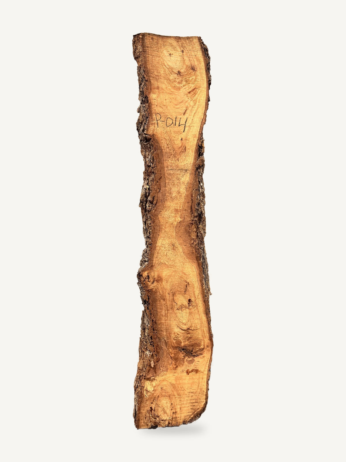 Pecan live edge slab P014, front face