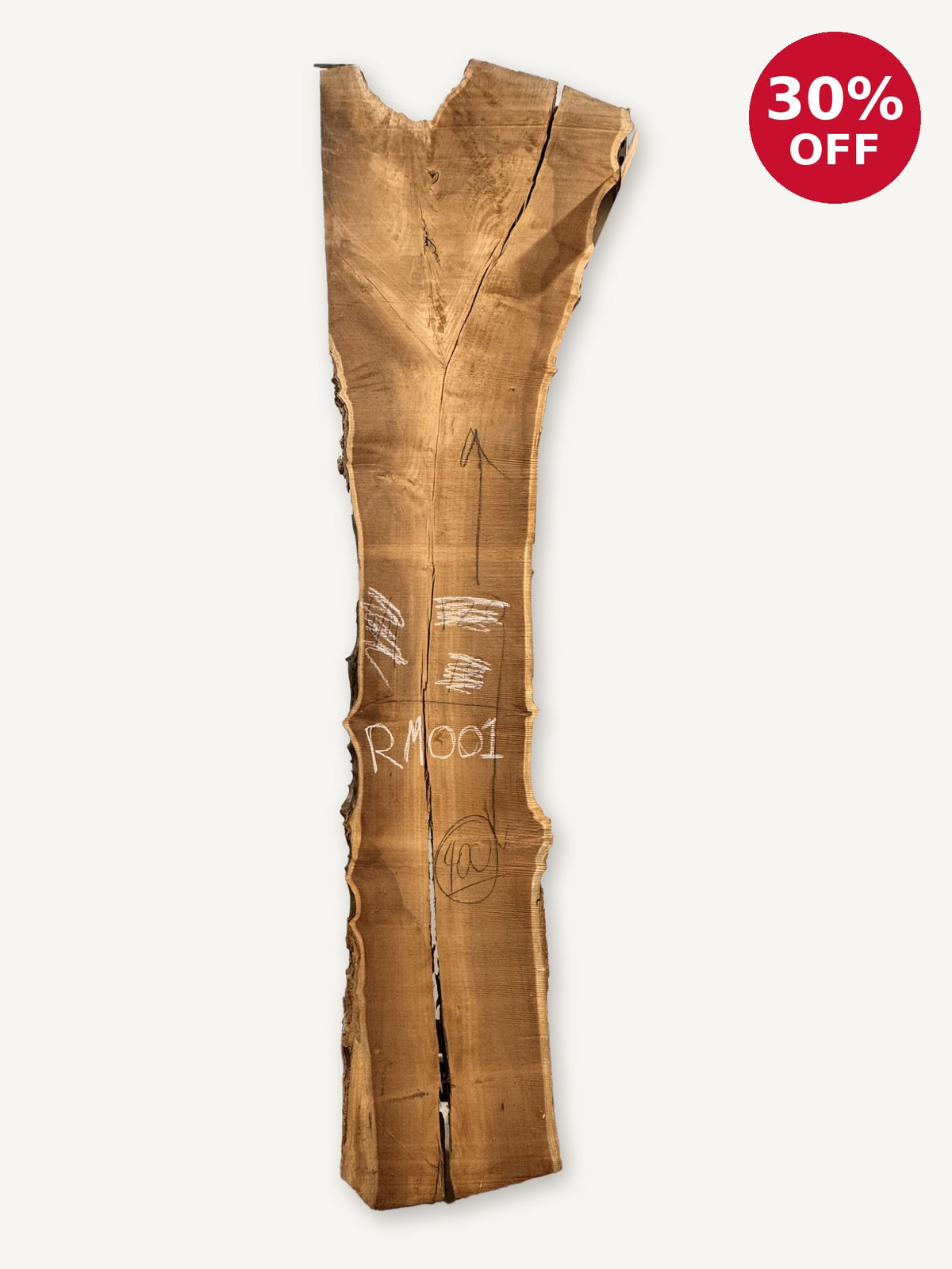 Red Mulberry live edge slab RM001, front face