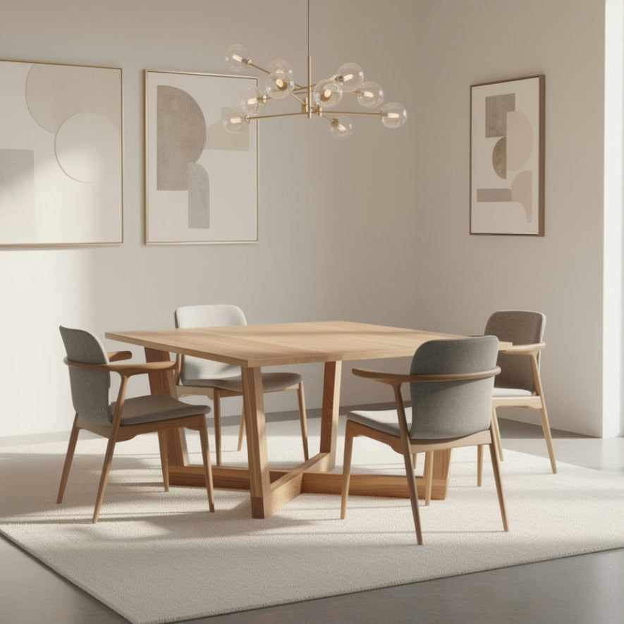 The Quad Square Dining Table built by M2 Furniture Company