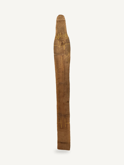 Black walnut live edge slab WA005, back face with chalked dimensions