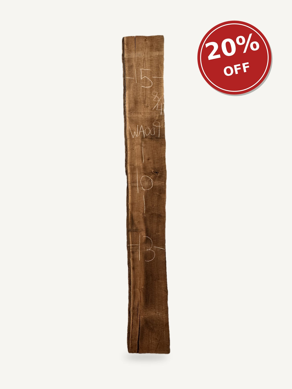 Black walnut live edge slab WA009, back face with chalked dimensions