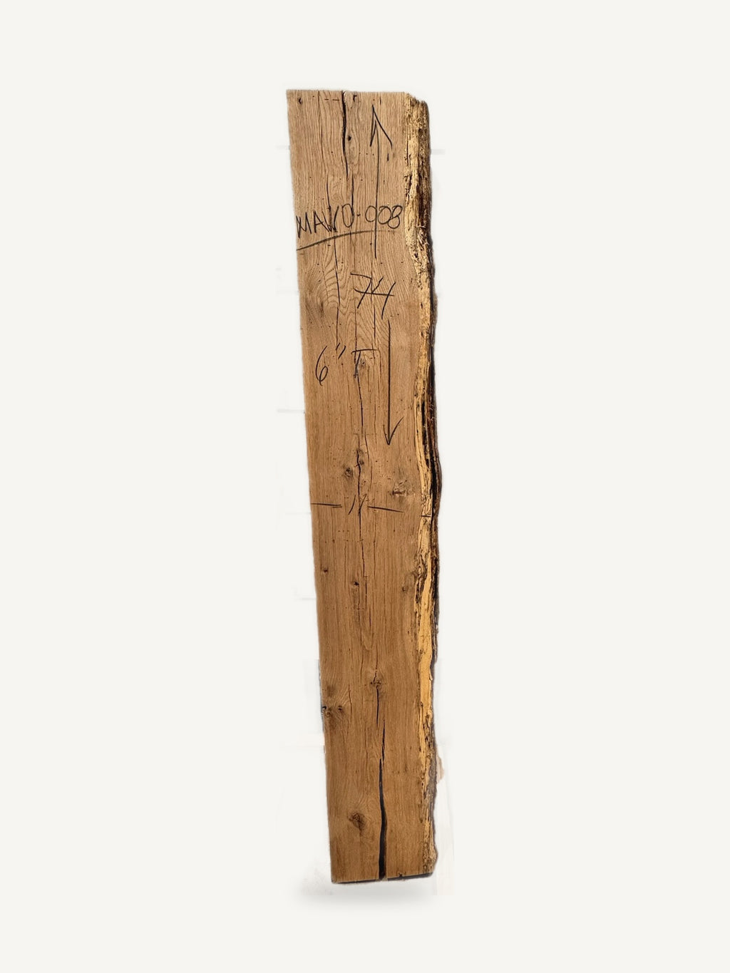 Mantle - MAWO008 - White Oak - 74in L x 11in W x 6in T, second view