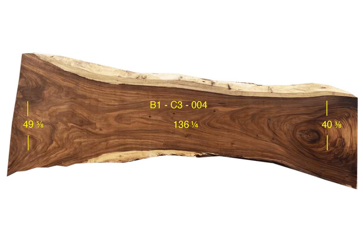 Monkey Pod Slab - C3-B01-004 - 136.3in L x 45in W x 3in T