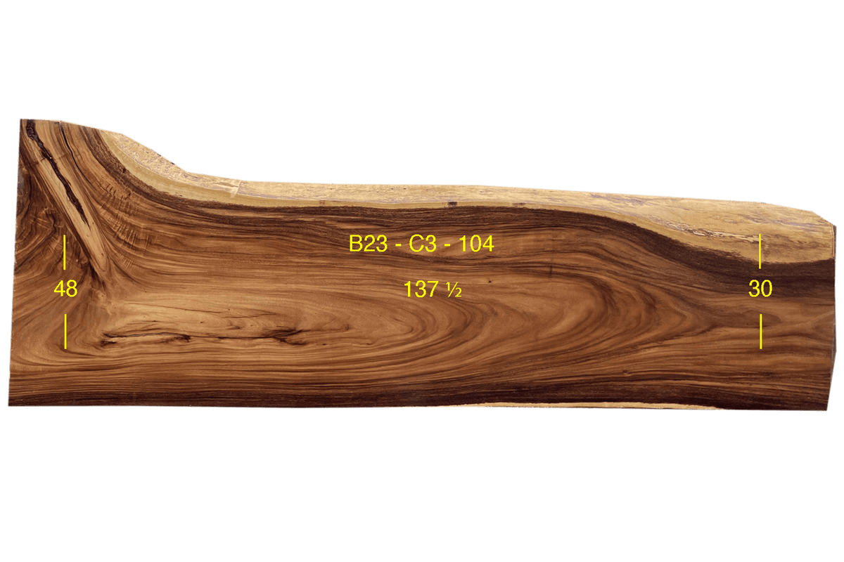 Monkey Pod Slab - C3-B23-104 - 137.5in L x 39in W x 3in T