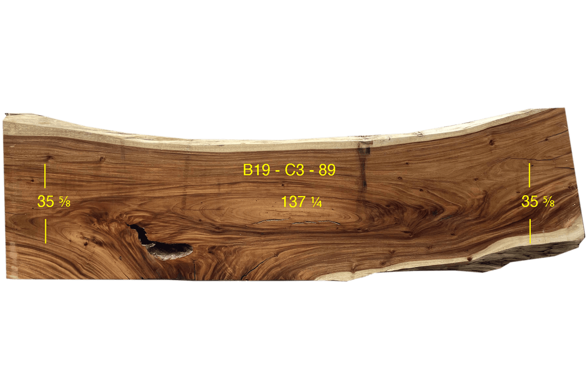 Monkey Pod Slab - C3-B19-089 - 137.3in L x 35.6in W x 3in T