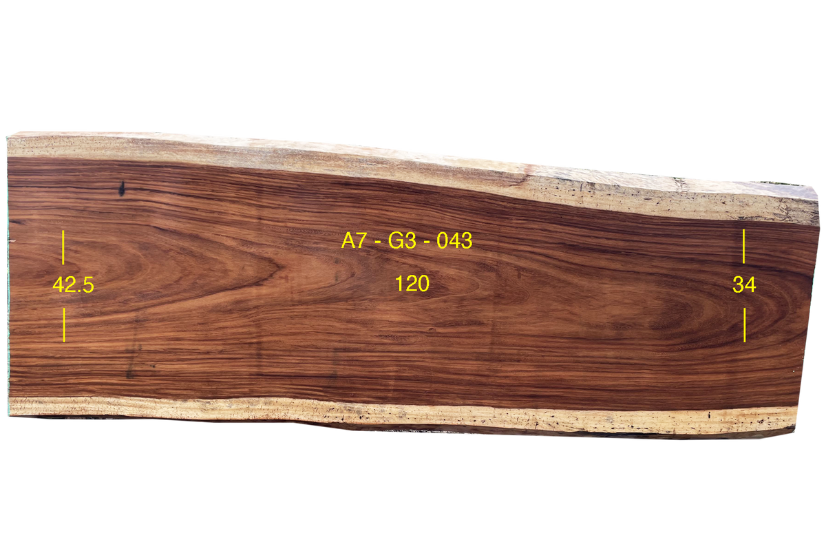 Parota Slab - G3-A07-043 - 120in L x 38.3in W x 3in T