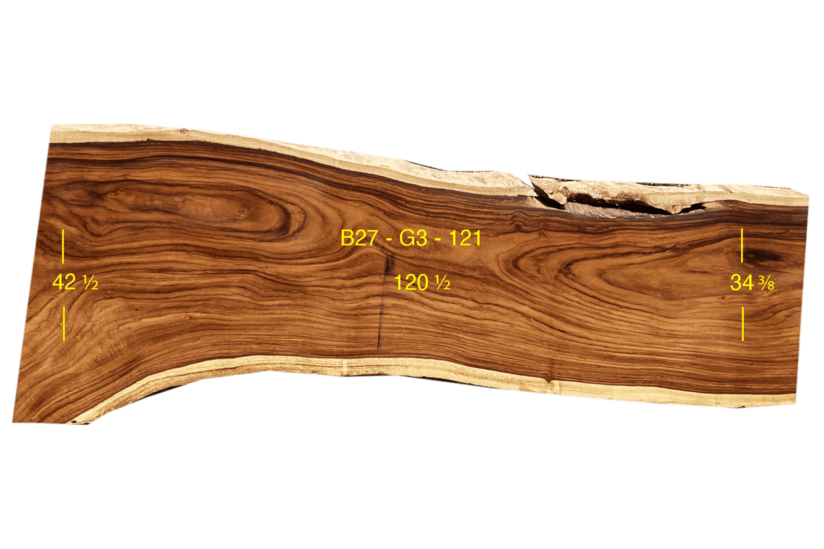 Parota Slab - G3-B27-121 - 120.5in L x 38.4in W x 3in T