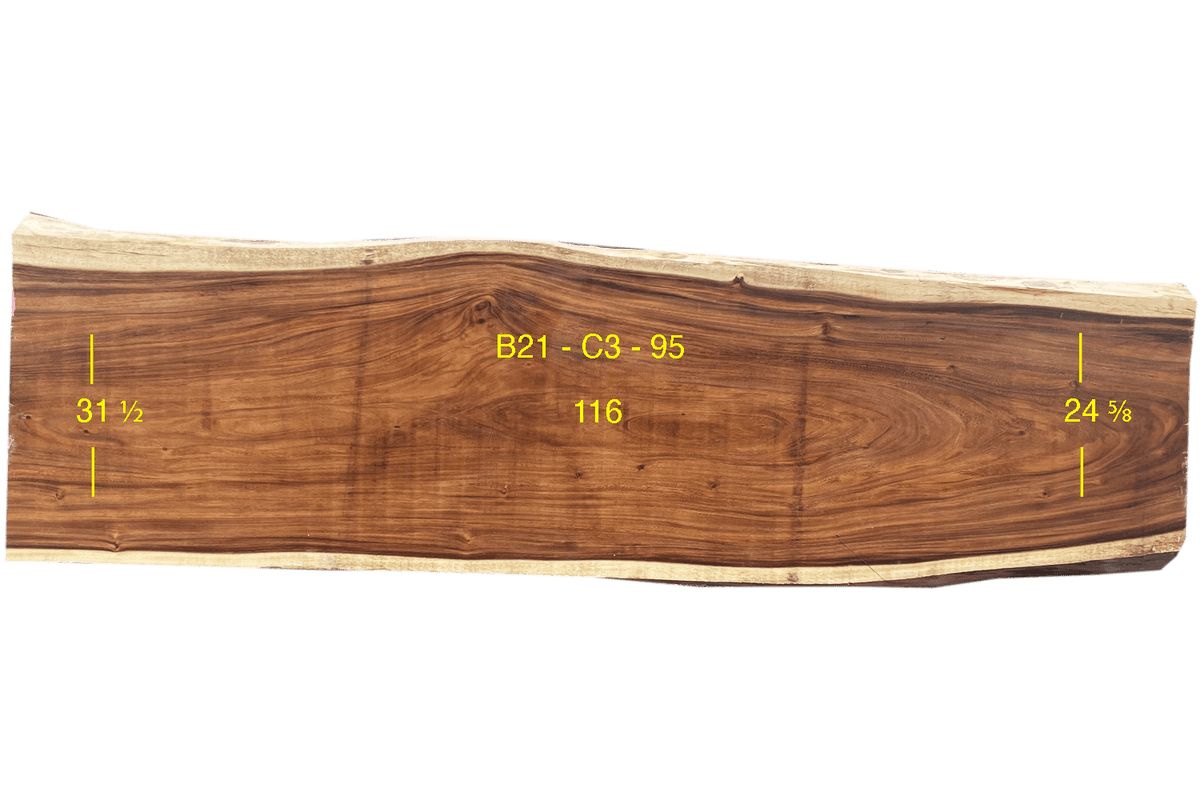 Monkey Pod Slab - C3-B21-095 - 116in L x 28.1in W x 3in T