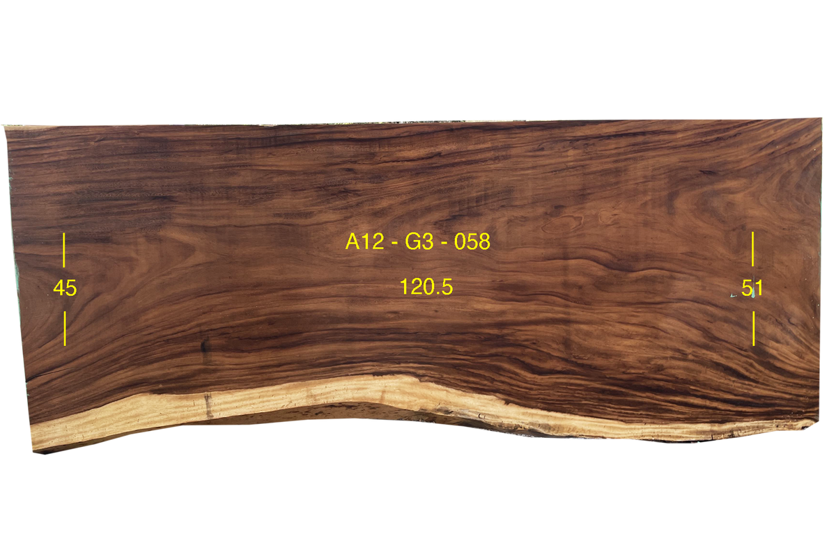 Parota Slab - G3-A12-058 - 120.5in L x 48in W x 3in T