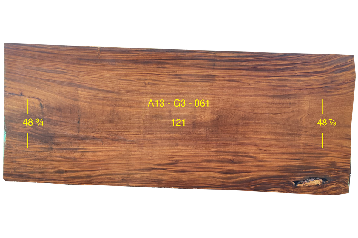 Parota Slab - G3-A13-061 - 121in L x 48.8in W x 3in T