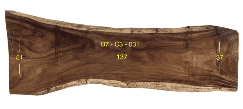Monkey Pod Slab - B7-C3-031-1220 - 137in L x 44in W x 3in T