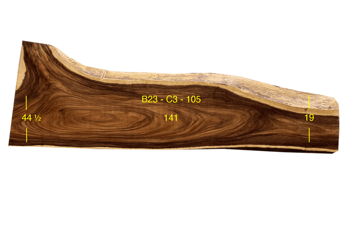 Monkey Pod Slab - C3-B23-105 - 141in L x 31.8in W x 3in T