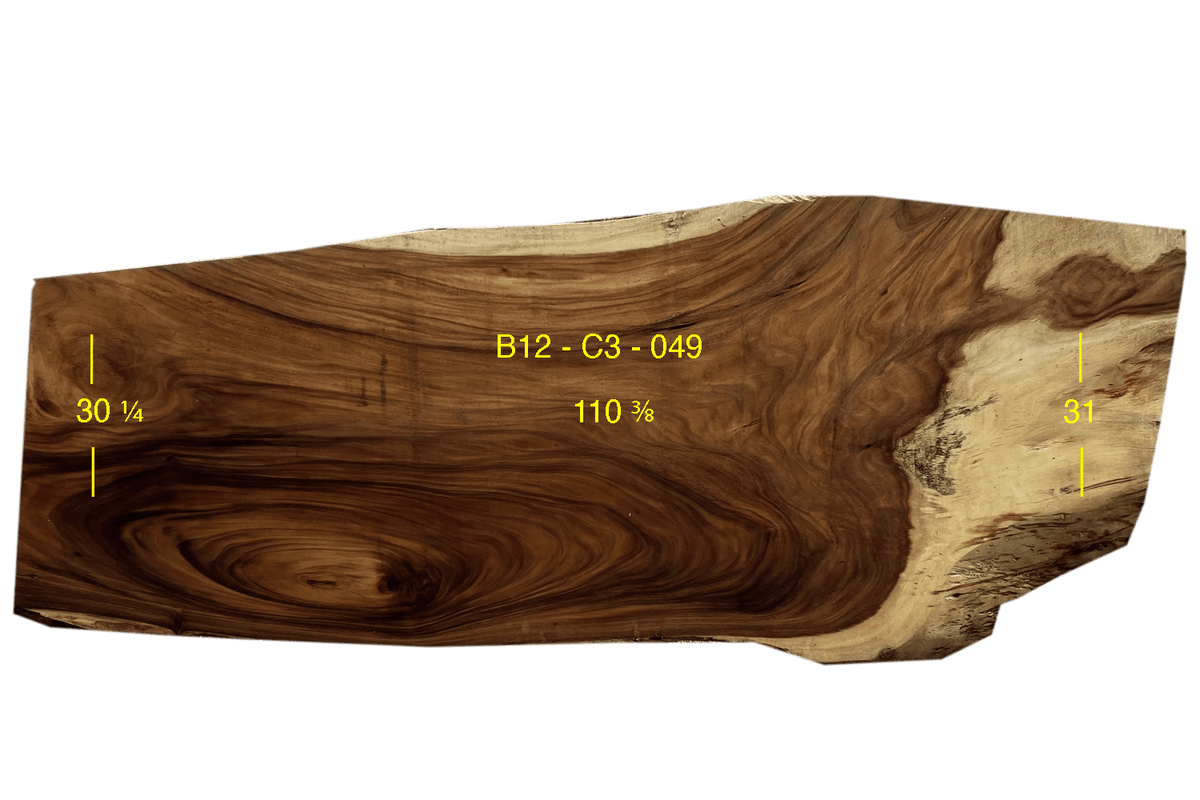 Monkey Pod Slab - C3-B12-049 - 110.4in L x 30.6in W x 3in T